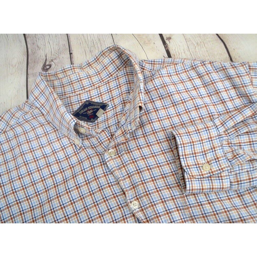 BILLS KHAKIS Men's Long Sleeve Button Front Shirt SIZE XXL Brown Plaid‎